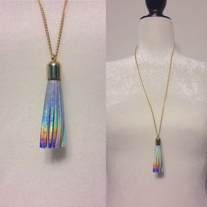 Iridescent Tassel Necklace
