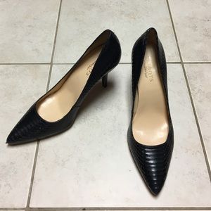 Talbots Black Snakeskin Pumps