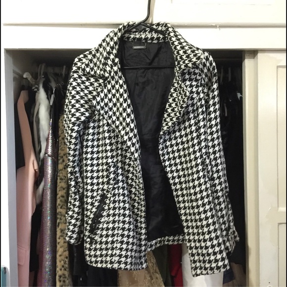 Vintage Gingham Houndstooth Coat Jacket