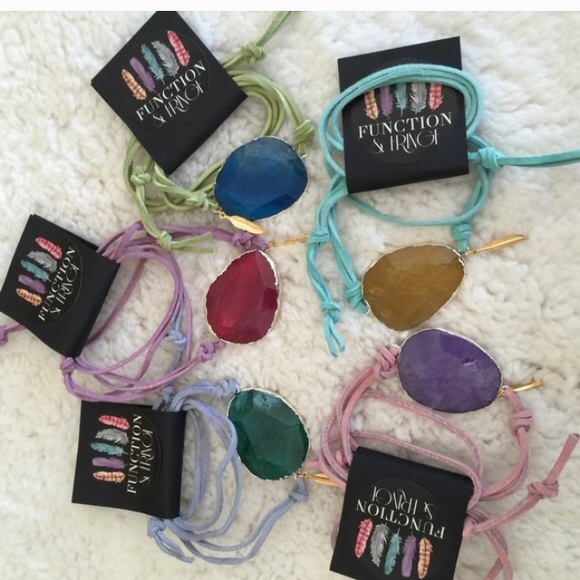 Sale! Silver, Druzy & Leather Bracelet in Purple - Picture 2 of 3