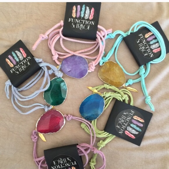 Sale! Silver, Druzy & Leather Bracelet in Purple - Picture 3 of 3