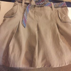 Khaki back to school uniform skirt/ shorts under
