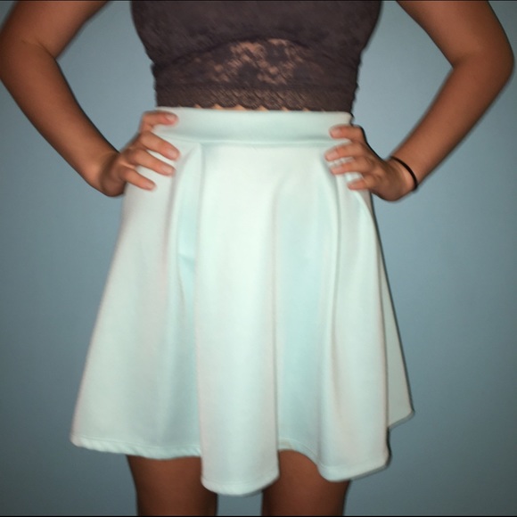 blue skater skirt