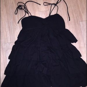 Ruffled black mini dress