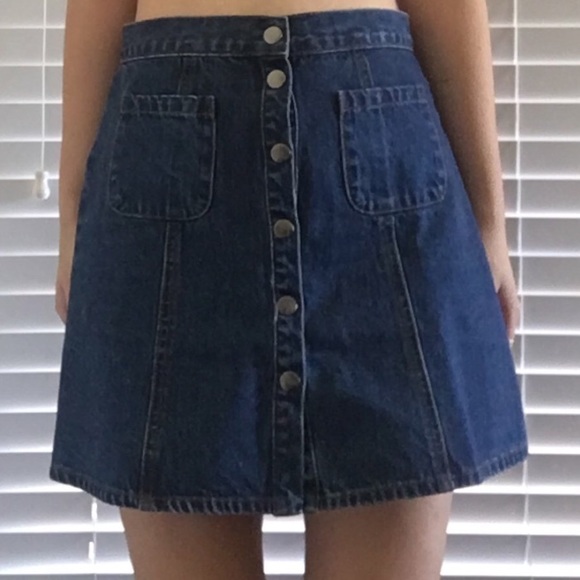 UO Front Button Denim Skirt