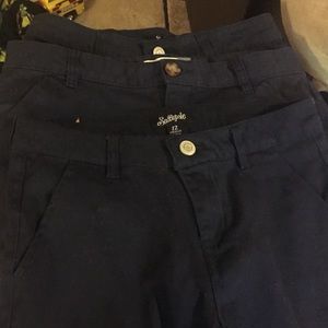 3 Girl blue khaki shorts