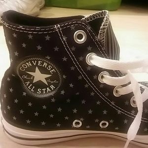 Black and Dusty Gray-Blue CONVERSE High Top Sneaks