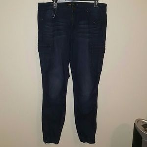 Dark Blue Cargo Jeans - Kardashian Kollection