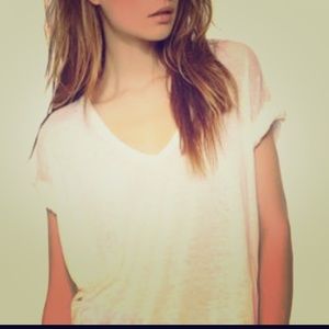 Free people white burn out tee