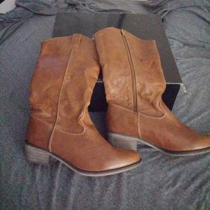 Tan Western-style Boots