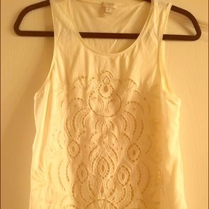 J Crew white damask cut out tank. Worn once