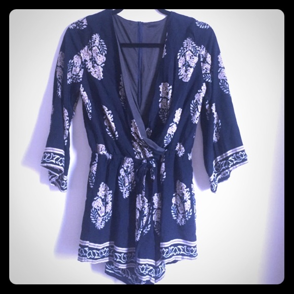 Navy Romper