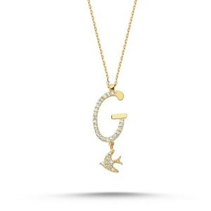Sterling Silver 925 Initial G With Bird