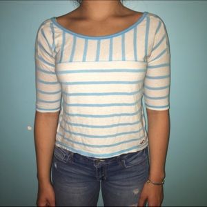 striped blue shirt