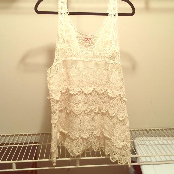 Cream lace Free People tank