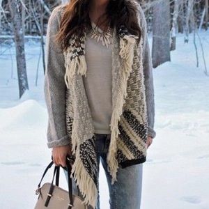 Anthropologie Amba Fringe Cardigan size XS