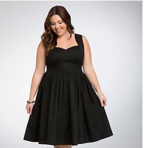Torrid Sateen Swing Dress in BLACK size 16