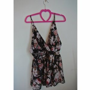 Floral Romper Low Back