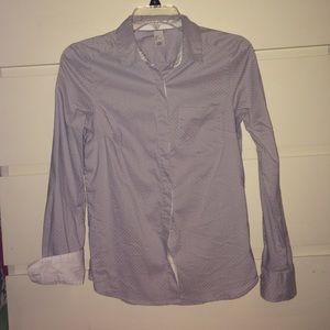 H&M gray polka dot button down