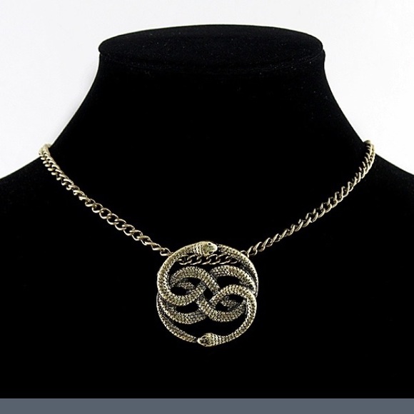 Jewelry - Antique Vintage Bronze Snake Rope Necklace
