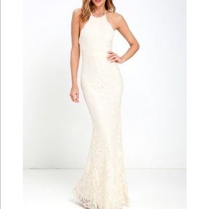 Lulu's cream colored lace maxi