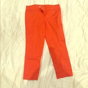 Loft Orange Cheetah Print Ankle Pants