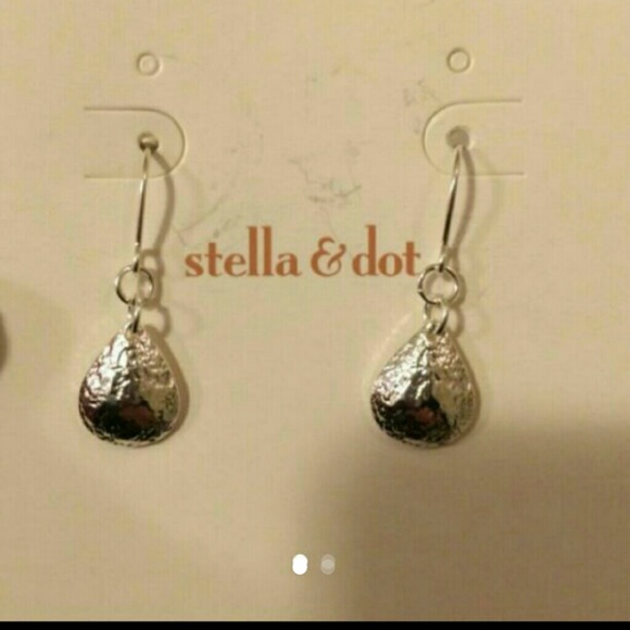 Stella and Dot Drop Silver Earrings
