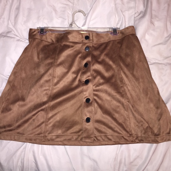 Suede brown skirt size 10