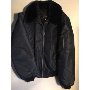 Vintage Dark Blue Flight Jacket