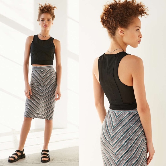 π« NFS π« Urban Silence + Noise Bodycon Crop Top - Picture 3 of 4