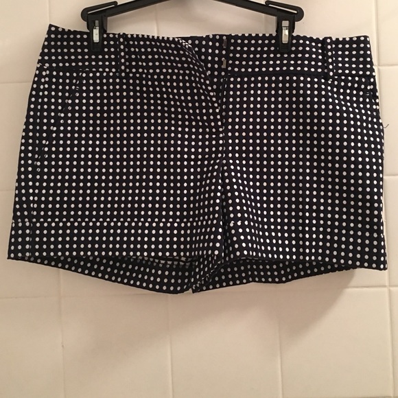 Navy polka dotted shorts from The Limited.