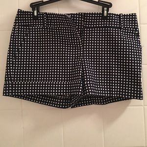 Navy polka dotted shorts from The Limited.