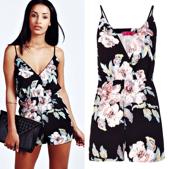 boohoo floral playsuit