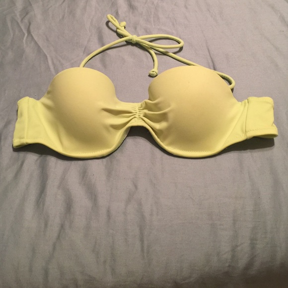 Victoria secrets lime green bathing suit top.