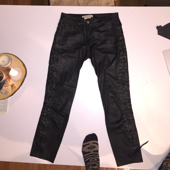 FOR JOEY: Isabel Marant Lace Up Leather Pants