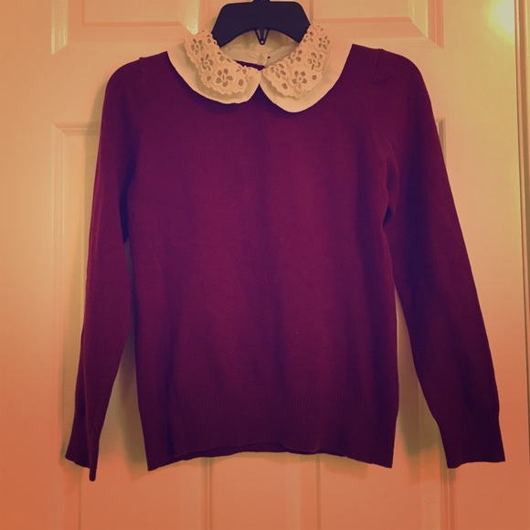 Floral Laced Maroon Sweater-Top