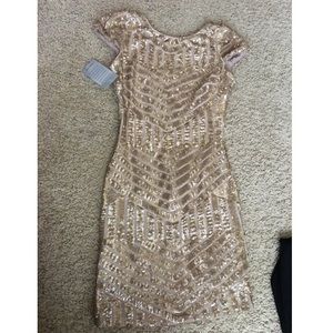 Gold sequin dress