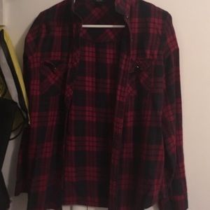 Red and Dark Blue Flannel