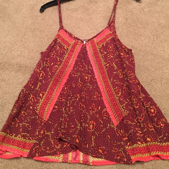 Free people Red patterned nordstroms tank top