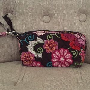 Vera Bradley Wristlet Purse Clutch Mod Floral Pink