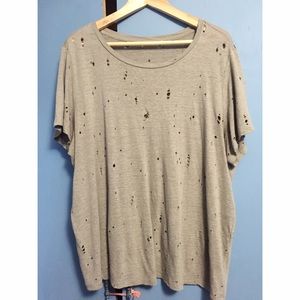 Plus Size Forever 21 distressed tee