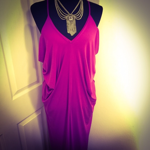 Modern fuchsia gown NWOT