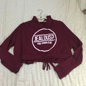 Oversized crop top long sleeve