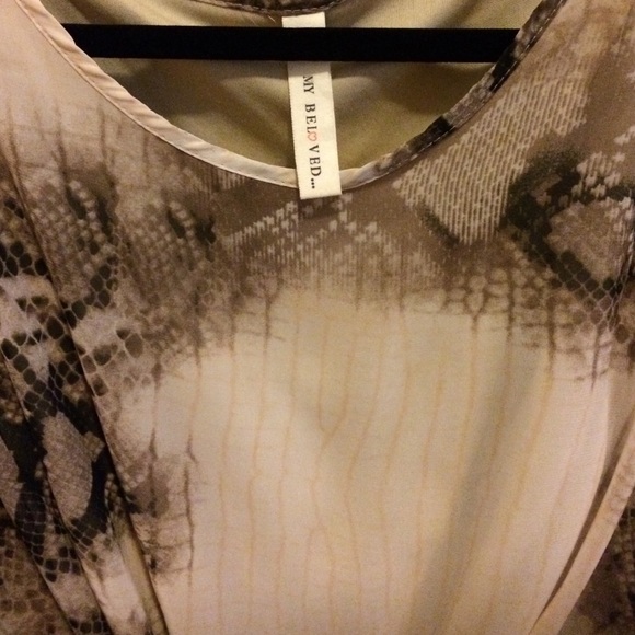 Snake Print Belted Tunic / Cover-Up: Size Medium - Picture 4 of 4