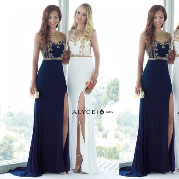 Alyce Paris Navy Blue Prom Dress
