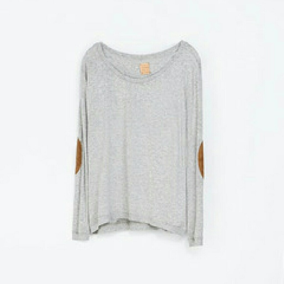 Zara Sweaters - FINAL Gray Sweater Patch Elbow lightweight Sweater