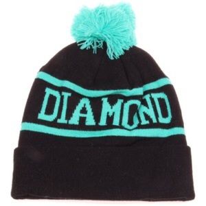 Black and green Diamond Supply beanie