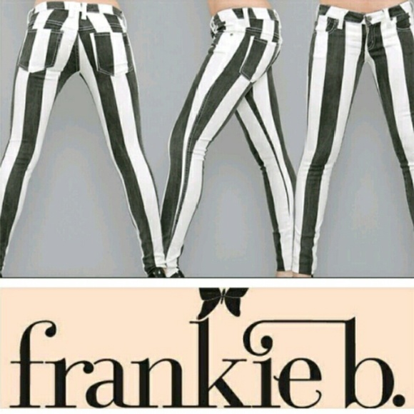 Frankie B striped skinny jeans