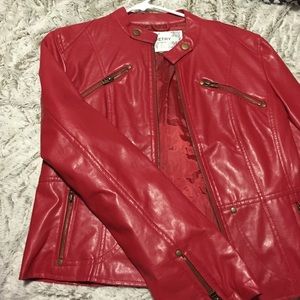 Bright Red Leather Jacket