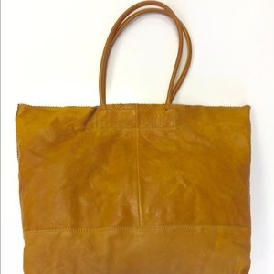 Genuine Leather Mustard Banana Republic Tote